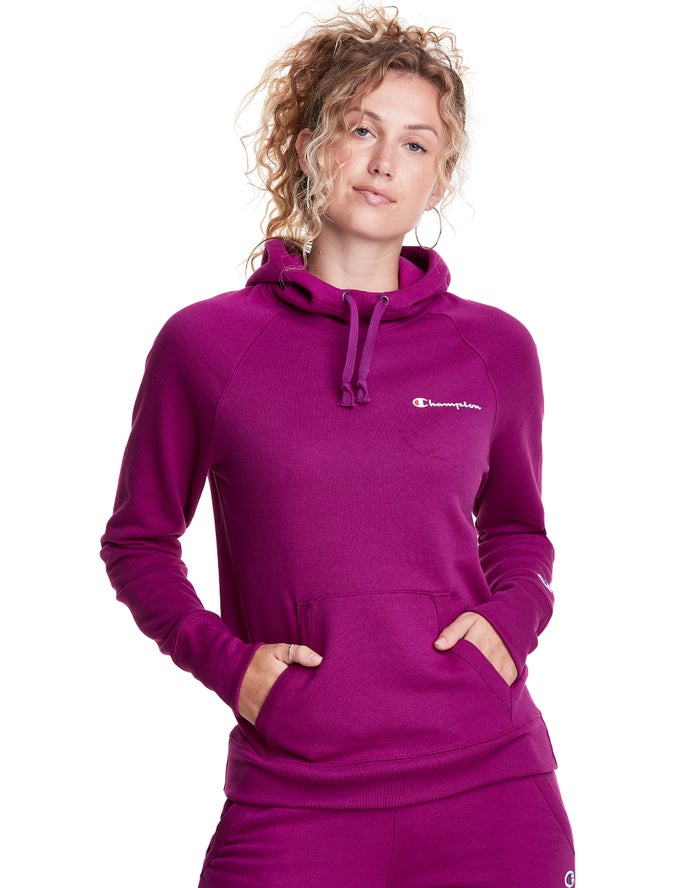 Champion Powerblend Script Logo Hoodie Dames - Roze - Belgie 7158DYWJA